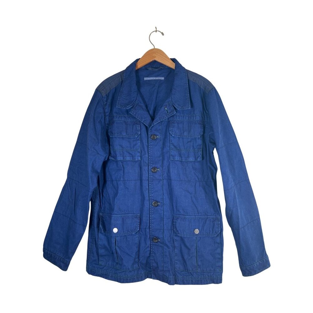 Tommy Bahama Mens Size 46 Chest Blue Jacket Country French Workwear Chore Jacket